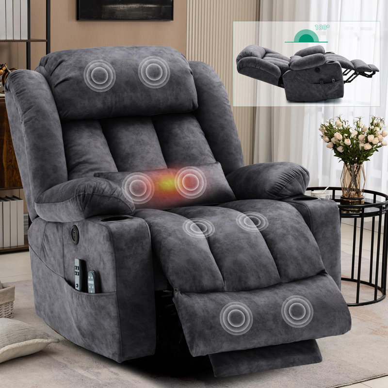 Latitude Run Tall Large Dual Motor Power Lift Recliner Chair With Extended Footrest Oversized Lay Flat Sleeper Electric Recliner W Heat Massage Lumbar Pillow Usb Type C Ports Reviews Wayfair